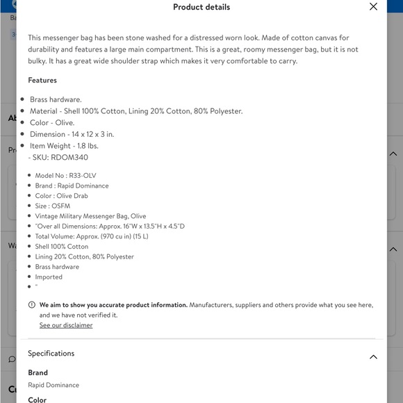 Military Messenger Bag w/ Adjustable Strap - Picture 12 of 12